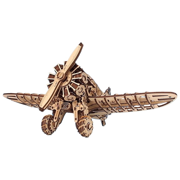 3D Wooden Puzzles, I-16 Red Donkey Fighter Plane 3D Wooden Mechanical Jigsaw Puzzles DIY Aicraft Assembly Model Kit, Creative Decor & Gift for Adults Aviation Lovers (346 PCS)