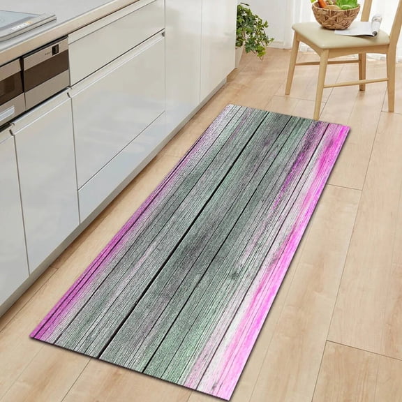 3D Wooden Texture Printed Kitchen Mat Non-slip Long Strip Hallway Area Rug Soft Carpet for Living Room Bedroom Home Decoration