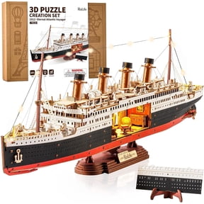 3D Wooden Titanic Model Ship Kit 19.5 Inches 433 Pieces with LED Lights