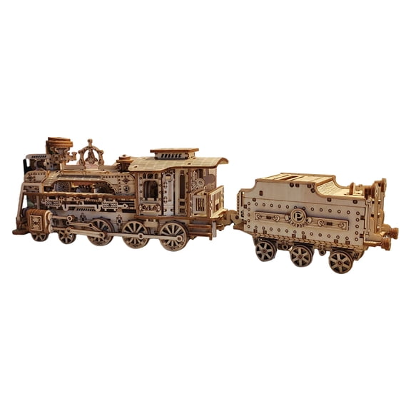 3D Wooden Transport Model, Steam Train, 320+ PCS