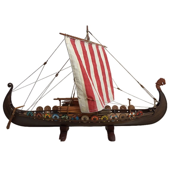 3D Wooden Viking Pirate Ship Puzzles, 1/50 Scale Mechanical Sailing Ship Arts & Crafts for Adults, DIY Customizable Model Kit, Creative Display Model & Gifts