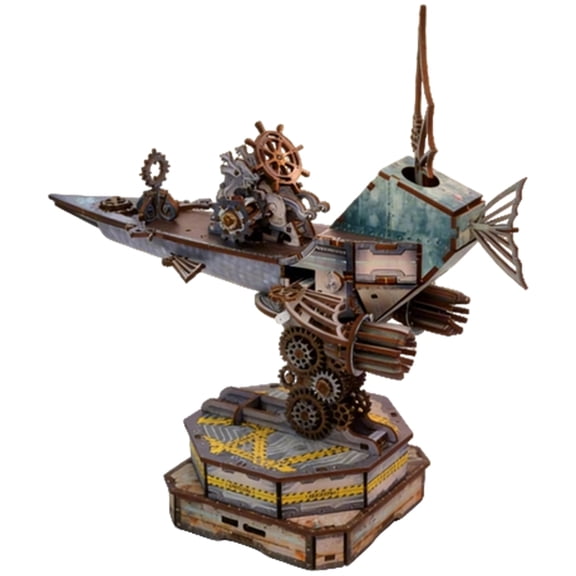 3D Wooden Warship Model Kit, DIY Mechanical Ancient Battle Ship Building Set, Home Office Decor Gift for Adults, 248PCS