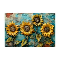 3D Wrought Iron Wall Art - Metal Sheet Decor for Living Room, Durable Rust-Resistant Wall Hanging, Retro Style Iron Panel, Easy Install