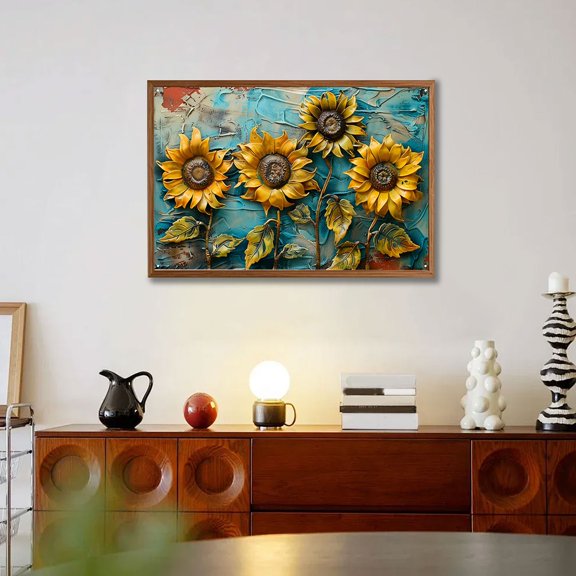 3D Wrought Iron Wall Art, Textured Metal Sheet Wall Decor, Waterproof & Sunproof Outdoor Indoor Hanging Art, Ready to Hang Retro Metal Sign for Living Room, Bedroom, Office, Patio, Garden Wall Decor
