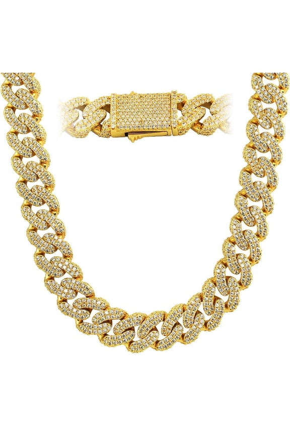 3D XL Cuban Link CZ Bling Iced Out Chain