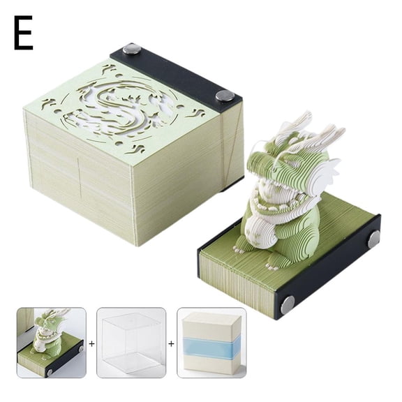 3D Year Calendar Block Notepad 3D Memo Pad Castle Sticky Note 3D Notes Block Birthday Accessories Gifts Office