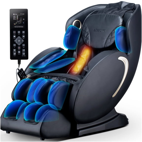 3D Zero Gravity Full Body Massage Chair, Shiatsu Recliner with Voice Control & APP, Heated Leather Recliner
