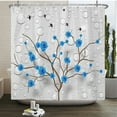 thumbnail image 1 of 3D beautiful flower tree printed bathroom curtain polyester waterproof with hooks home decoration shower curtain bathroom screen, 1 of 5