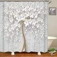 thumbnail image 1 of 3D beautiful flower tree printed bathroom curtain polyester waterproof with hooks home decoration shower curtain bathroom screen, 1 of 5
