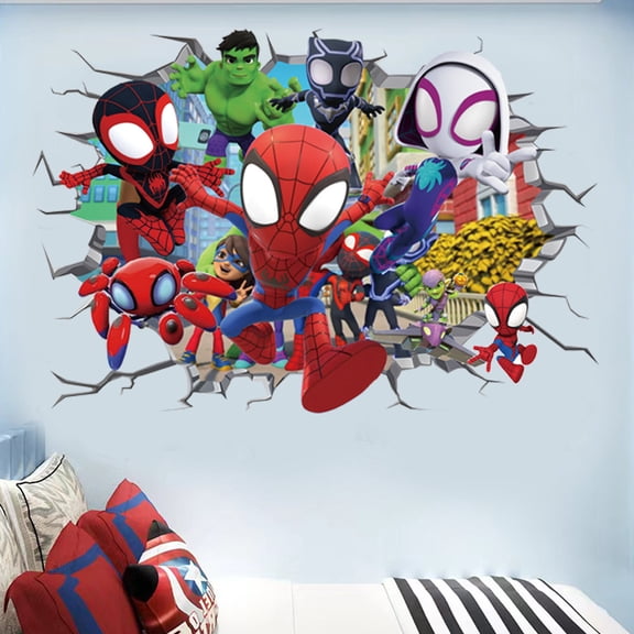 3D cartoon sticker wall stickers self-adhesive for children's room wall graffiti room decoration hero
