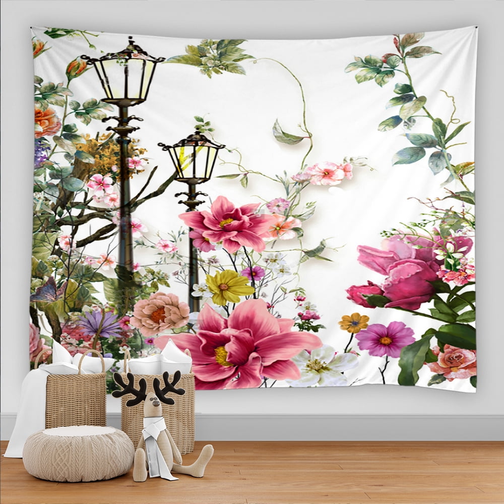 3D colorful flower tapestry beach wall psychedelic home living room