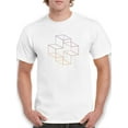 thumbnail image 1 of 3D cross in sunset colors Men White T-Shirt, Male Small, 1 of 4