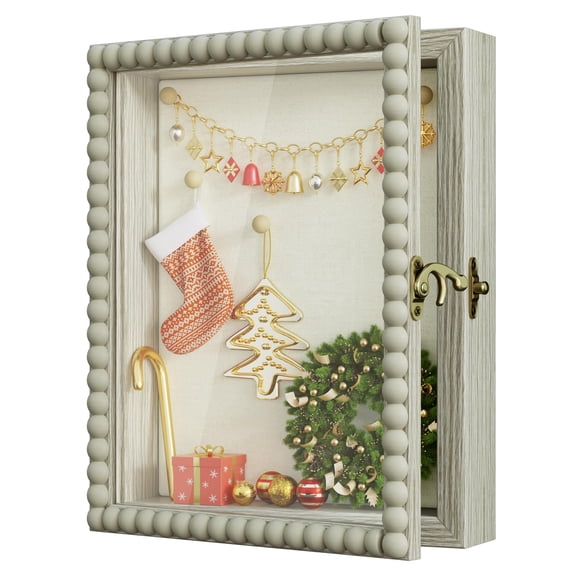 This 3D display box features a unique solid wood frame. No assembly is required; it can be placed on a tabletop or mounted on the wall to display photos, certificates, and medals.