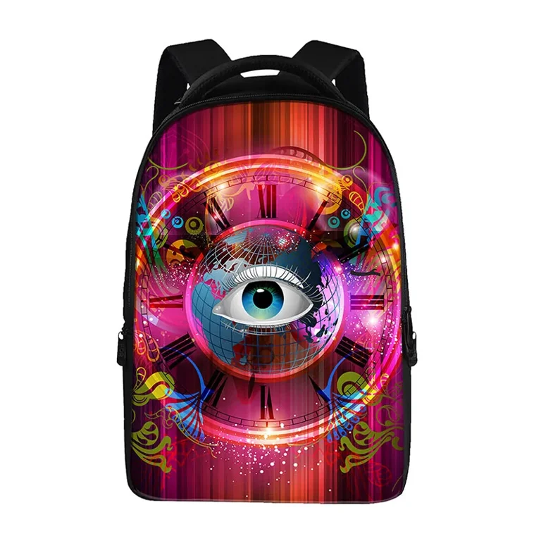 3D eyes printed backpacks for teens computer bag fashion school 
