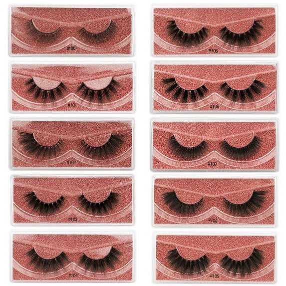 3D false eyelashes natural thick combination set tweezers + disposable eyelash brush-Jujube red card-style-#102