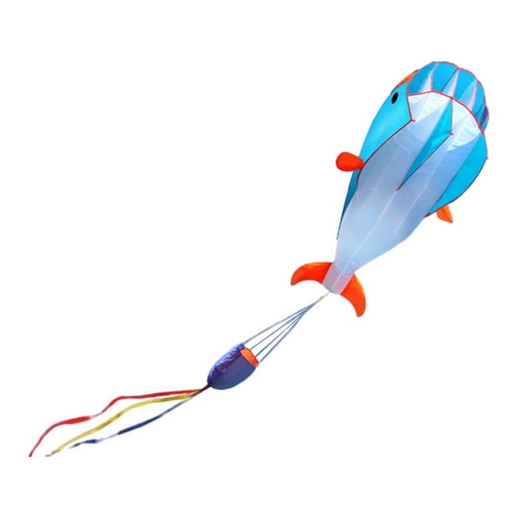 3D for Adults Kids Large Dolphin Beach Frameless Soft Parafoil, Gift for Kids, Family, Trip Camping Competition blue