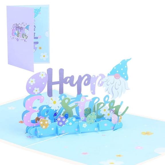 3D for Pop Up Cards Happy Easter Greeting Cards Flower Gnome Egg Postcards Envel