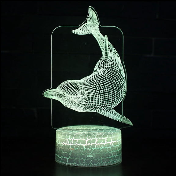 3D illusion Dolphin Family Desk Lamp Touching LED Night Light Home Room Animal Lampen Decoration Creative Table Lamps For Gift