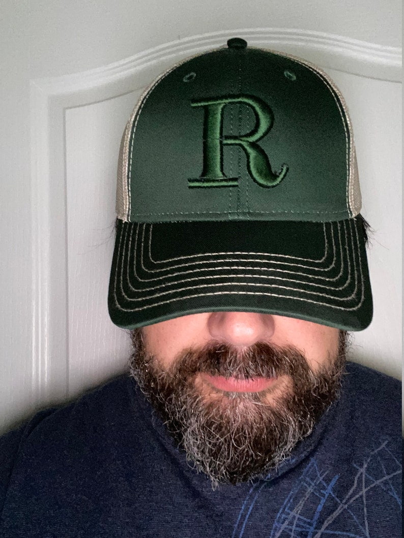 3D initial R Or 2D Puff Embroidery Custom Hat Embroidered Structured ...