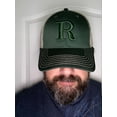 thumbnail image 1 of 3D  initial R Or 2D Puff Embroidery Custom Hat Embroidered Structured Adjustable Fit Men Women Dad Cap Hat Customizable Personalized Hat, 1 of 6