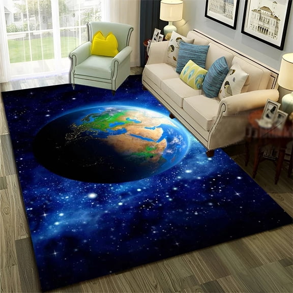 3D n Carpet Modern Galaxy Outer Space Stars Pattern Area Rug Non-Slip Fantasy Indoor Floor Mat for Home Living Room r