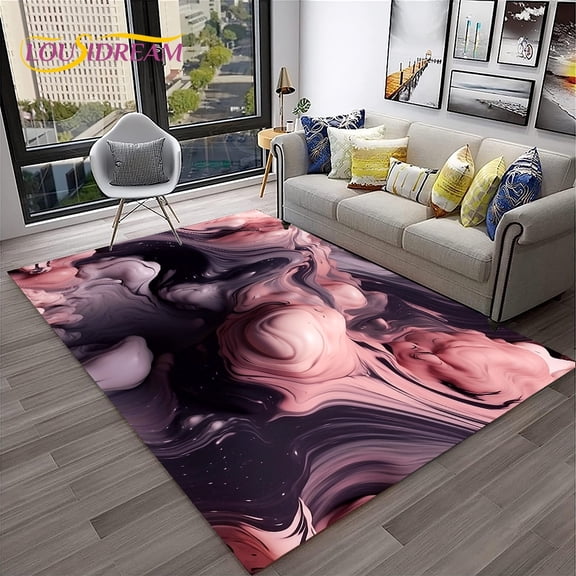 3D n Fluid Colour Irregular Marble HD Carpet Rug for Home Living Room Sofa Doormat r kids Area Rug Non-slip Floor Mat