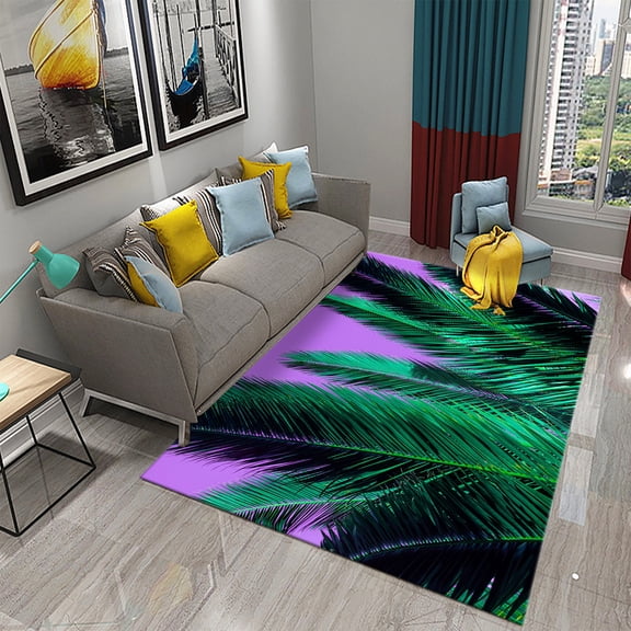3D palm leaf green tropical plant decoration carpet bedroom living room bathroom balcony s