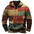 thumbnail image 1 of 3D plaid printed men's hoodie sweatshirt long sleeved pullover street men's clothing men's hoodie, 1 of 5