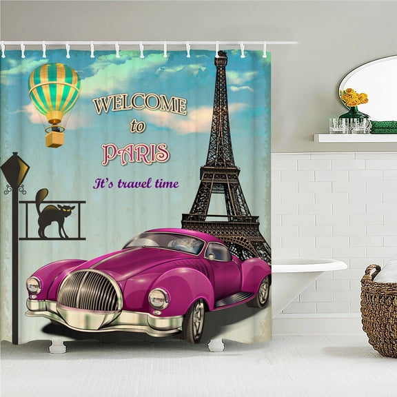 3D print Paris Tower Bathroom Shower Curtains Waterproof Polyester Fabric With 240X180cm Bath Screen Home Decor Curtain