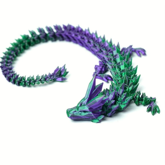 3D printed Crystal Dragon,articulated models,flexible joint animal lacertid figurines, 3D printing stuff cheap,stress relief, fidget restlessness, ADHD toys, surprise fantasy gifts