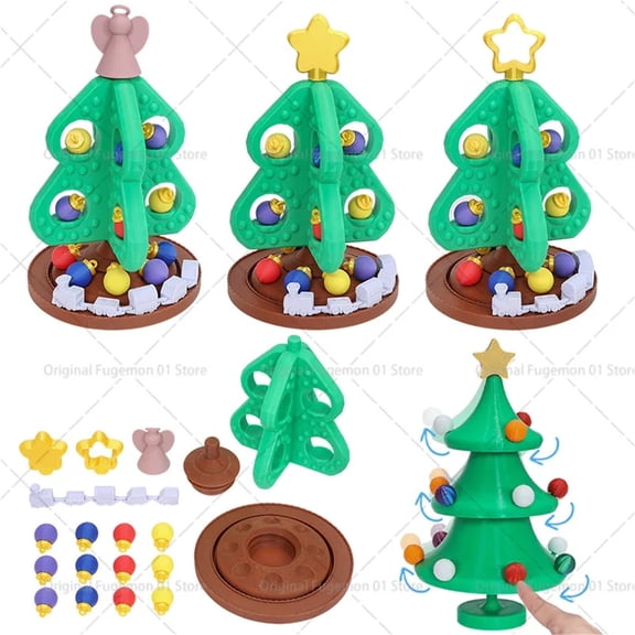 3D printed Cute Star Christmas Tree Kid's Handmade DIY Stereo Christmas Tree Scene Layout Dancing 2025 Christmas Decorations