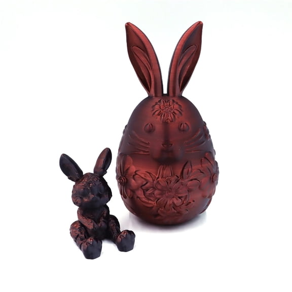 3D printed Easter gift surprise egg with movable joints, rabbit decorative figurine, handmade