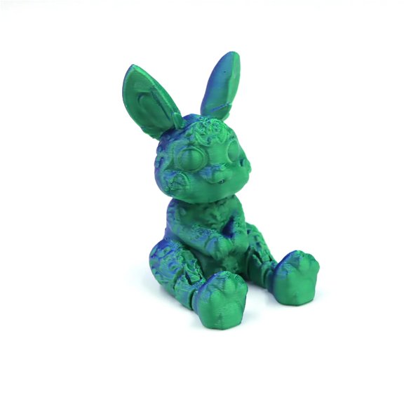 3D printed Easter gift surprise egg with movable joints, rabbit decorative figurine, handmade