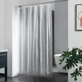 thumbnail image 1 of 3D printed PEVA bathroom curtain lining, 72 inch wide x 72 inch high transparent, heavy-duty thickness compartment shower lining, waterproof, mildew proof, heavy non-toxic fabric, 1 of 6