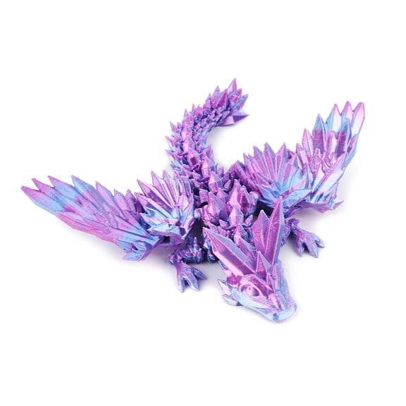 3D printed crystal flying dragon movable joint pterosaur ornament with wings, handmade children's