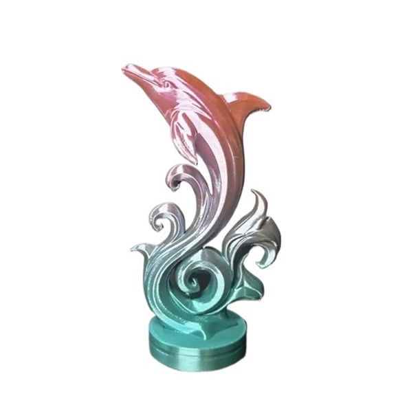 3D printed dolphin wave sculpture ocean theme desktop decoration creative ornaments