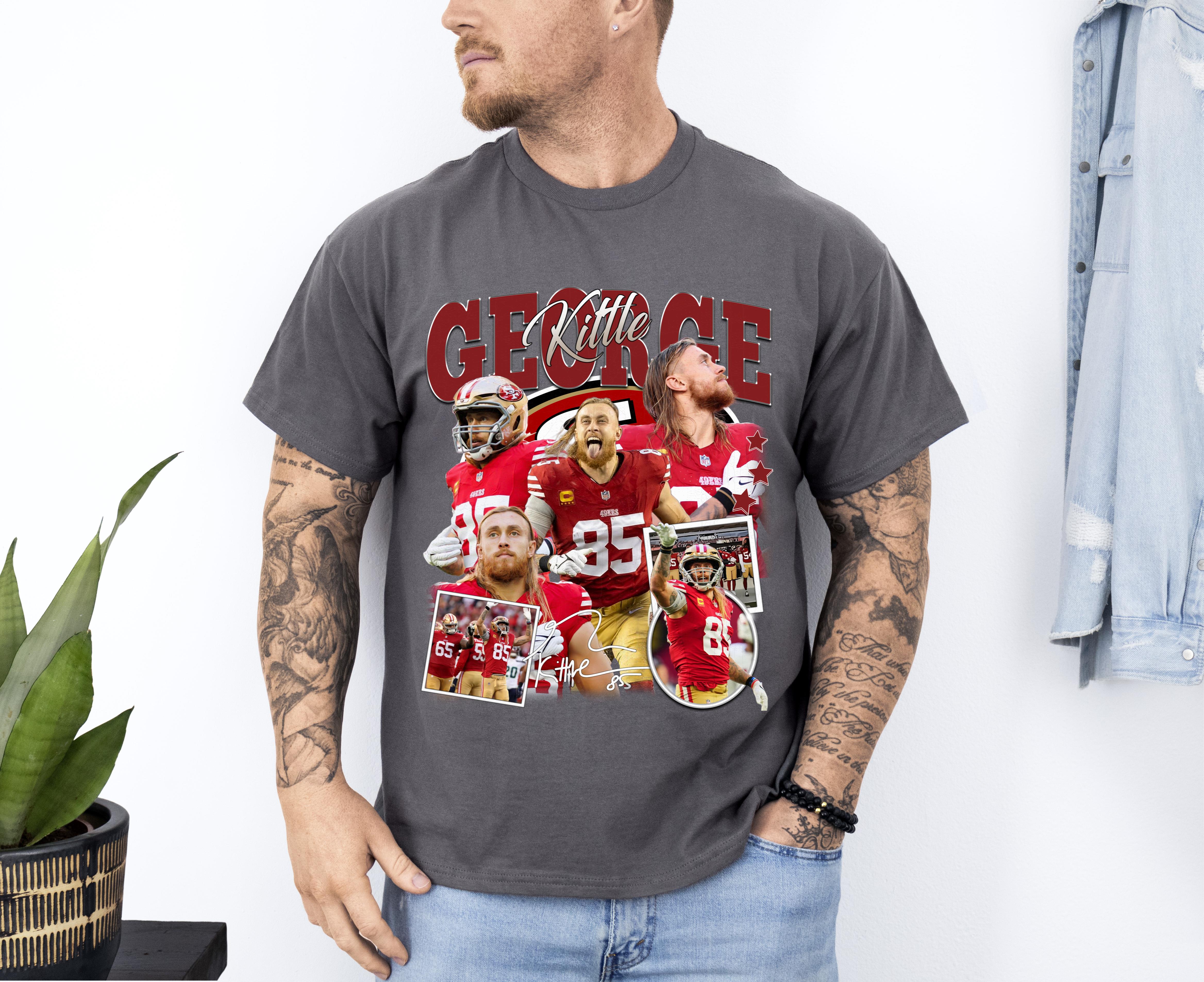 3D printed patterns bring depth to the shirt. George Kittle 90s Vintage ... George Kittle 3D printed patterns bring depth to the shirt. George Kittle 90s Vintage ...