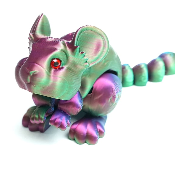 3D printed rat,articulated models,flexible joint animal lacertid figurines, 3D printing stuff cheap,stress relief, fidget restlessness, ADHD toys, surprise fantasy gifts
