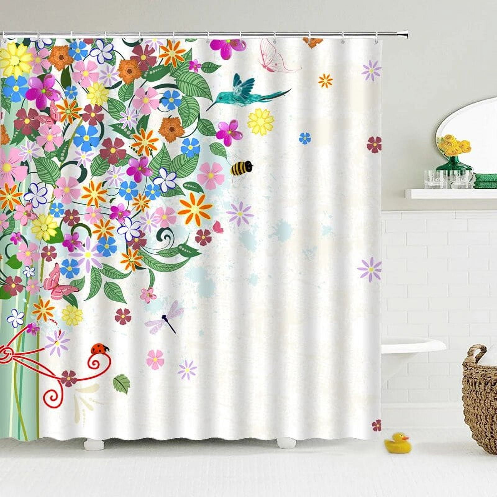 3D printing Flowers Shower Curtains High Quality Waterproof Shower ...