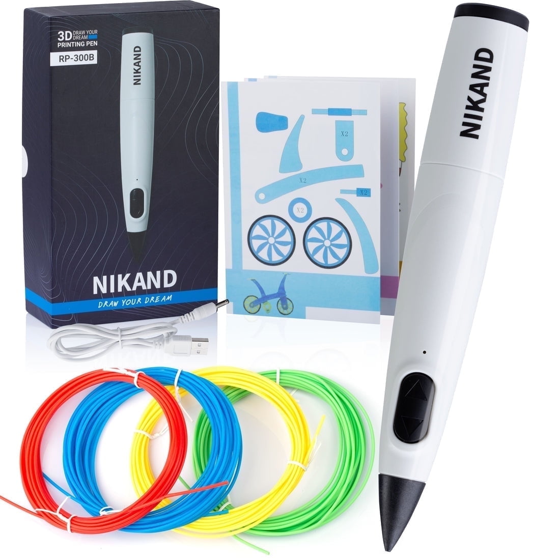 3D printing Pens for Adults - 3D Drawing Pens for Kids PCL Refills Filament 3D Print Pen Set with LED 3D Pen Kit for Adults USB Charging 3D Pen for Childrens 3D Pens for Adults 3D Printer Pen Arts