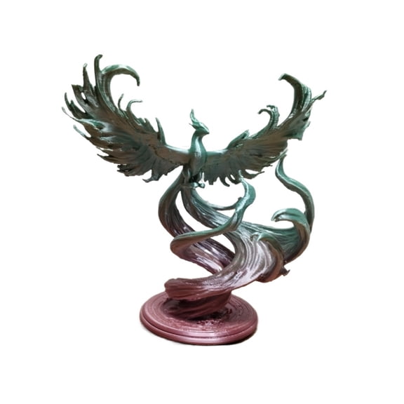 3D printing gradient flowing cloud phoenix display Chinese style long-tailed divine bird desktop soft decoration crafts