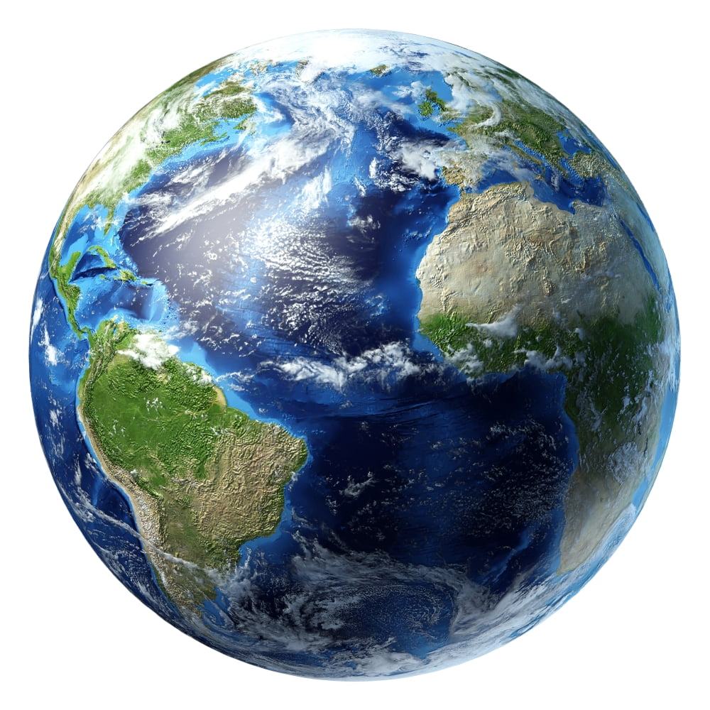 3D rendering of planet Earth centered on Atlantic Ocean Canvas Art - Leonello CalvettiStocktrek Images (29 x 29)