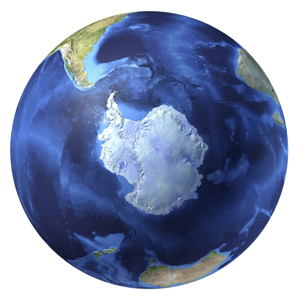 3D rendering of planet Earth centered on the South Pole Canvas Art - Leonello CalvettiStocktrek Images (29 x 29)