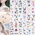 3D rose flower butterfly waterproof longlasting tattoo stickers Korean