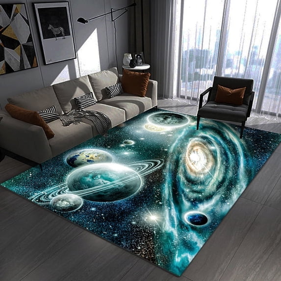 3D space planet solar carpet living room bedroom area study restaurant kitchen home decor