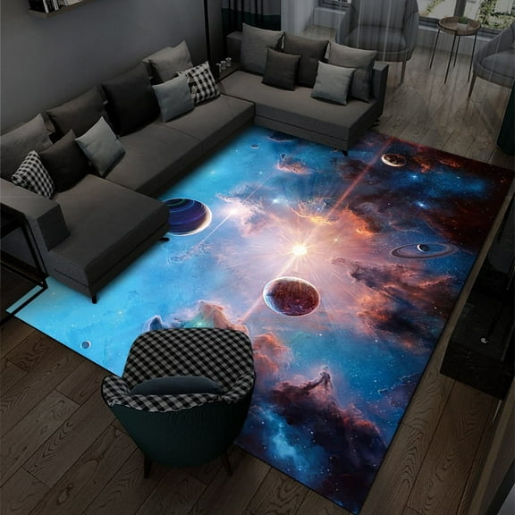 3D space planet solar carpet living room bedroom area study restaurant kitchen home decor