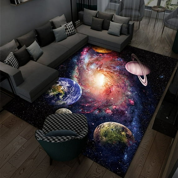 3D space planet solar carpet living room bedroom area study restaurant kitchen home decor