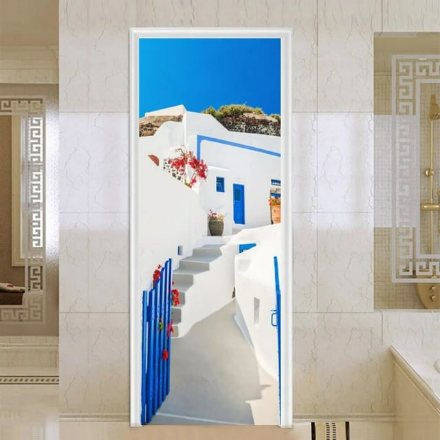 3D stair pattern Door stickers Wallpaper stickers Mural living room