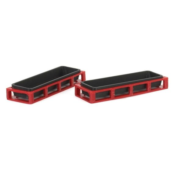 3D to Scale 1/64 2 Pack of 3D Printed Red & Black Plastic Feed Troughs 64-302-R