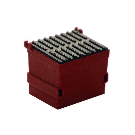 3D to Scale 1/64 3D Printed Red Plastic Dumpster Removable Black Lid 64-230-R